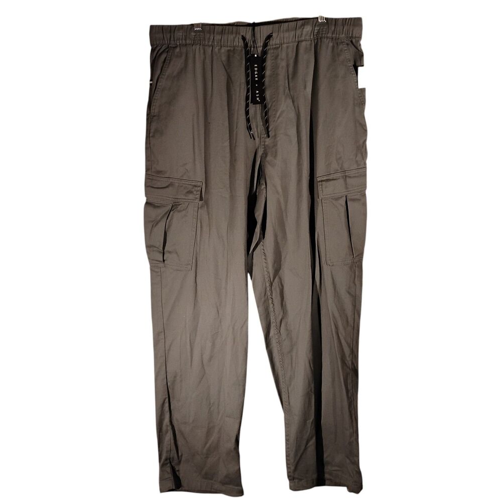 Edgar + Ash skater cargo pants mens L Large gray 38x32 gray baggy twill NWT